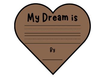 MLK I Have a Dream Writing Craftivity - Hearts-Bulletin Board-Martin ...