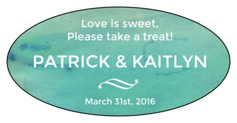 Blue Watercolor Oval Wedding Favor Label Template | OnlineLabels®