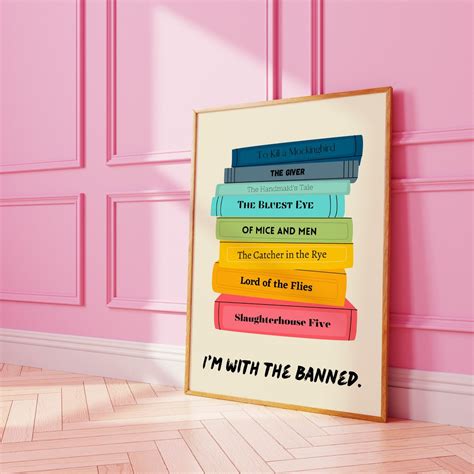 I'm With the Banned Banned Books Poster I Read Banned Books Classroom Art Library Poster Book ...