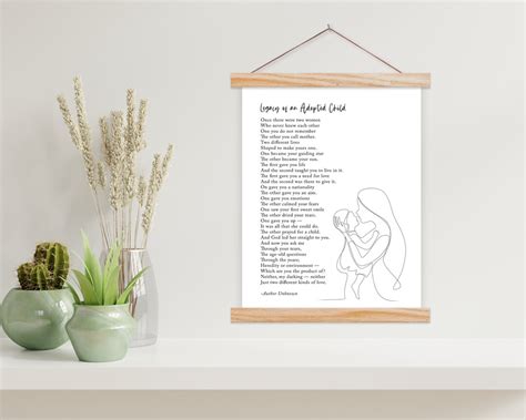 Mother's Day Poem on Canvas & Wood Frame Adoptive Mother Poem or Send Us Your Own Poempix - Etsy