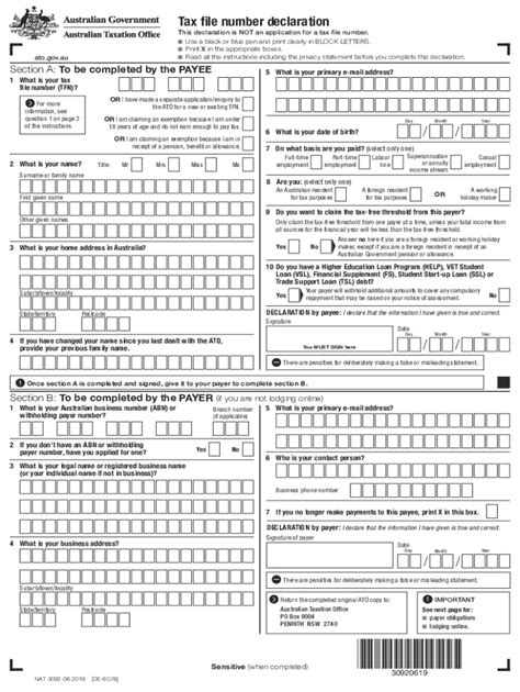 2019-2023 Form AU NAT 3092 Fill Online, Printable, Fillable, Blank - pdfFiller