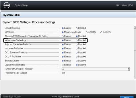 ‎Dell R720xd enabled VT-d and IOMMU in BIOS. | DELL Technologies