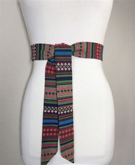 Woven Ethnic Print Sash, Aztec Sash, Tribal Sash, Native American Belt, Festival Accessories ...