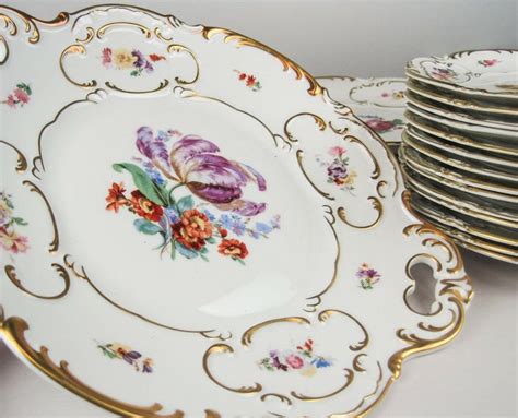 Porcelain Dessert China in Dresden Style | Dresden porcelain, Dresden china, Porcelain painting