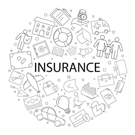 Vector Insurance Pattern. Insurance Seamless Background Stock Vector ...