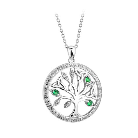 CZ Silver Tree of Life Necklace | Claddagh Rings