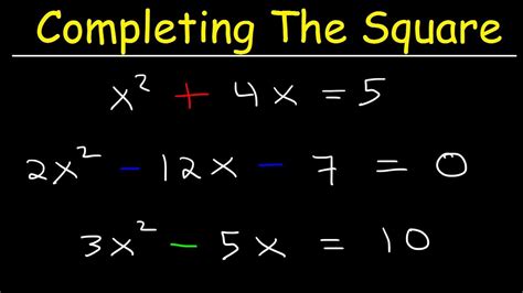 Solving Quadratic Equations By Completing The Square - YouTube