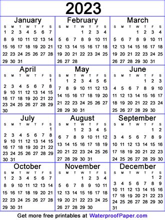 2023 Free Printable Calendars - Easy-to-print