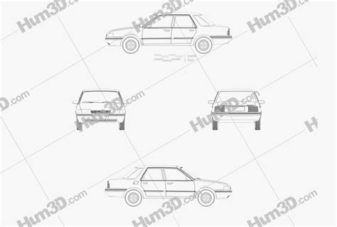 Austin Montego 1984 Blueprint - 3DModels