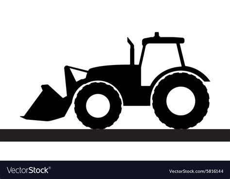 Tractor silhouette on a white background Vector Image