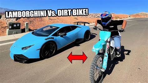 Racing A Lamborghini On my Electric Dirt Bike! - YouTube