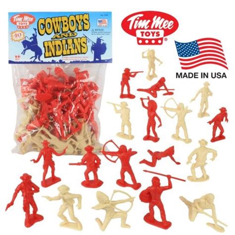TimMee COWBOYS and INDIANS Plastic Figures: 40pc Playset - Made in USA - Walmart.com - Walmart.com