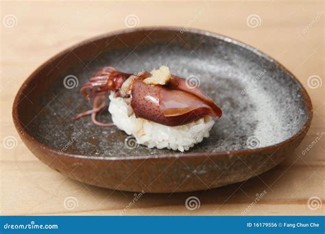 Squid sushi stock photo. Image of style, japan, fish - 16179556