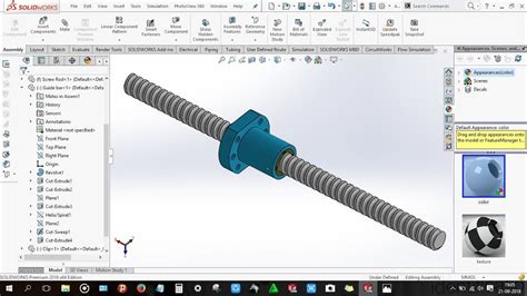 How to design Ball screw in solidworks - YouTube