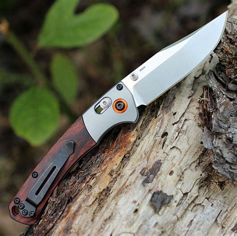 Benchmade Hunt 15085-2 Mini Crooked River, 3.4" CPM-S30V Plain Blade, Contoured Wood Handle