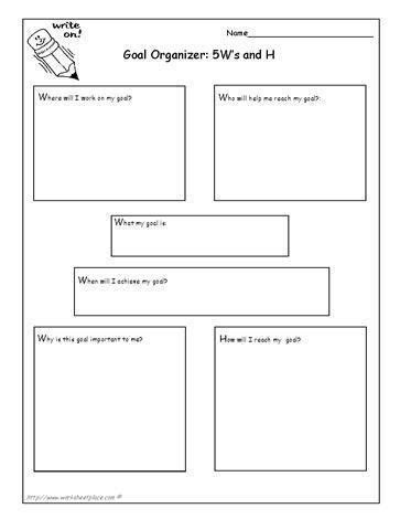 Goals - Who, what, when, where, why, how Worksheets | Counseling activities, Goals worksheet ...