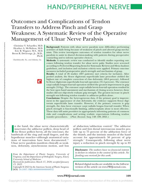 Outcomes and Complications of Tendon Transfers to.18