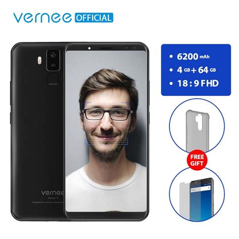 Vernee X 6.0 Inch 6200mAh 18:9 FHD Smartphone 4G LTE Cell Phone Face ID 4GB RAM 64GB ROM MTK6763 ...