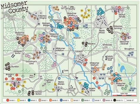 Map of Midsomer County | Luoghi, Luoghi da visitare