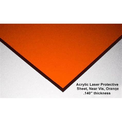 Near VIS Laser Protective Acrylic Sheet, Orange - VS Eyewear