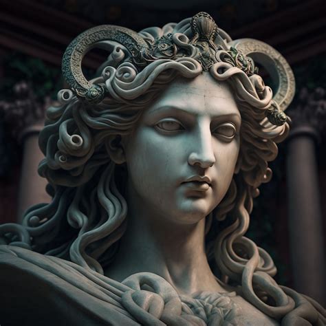 Premium AI Image | Marble medusa statue