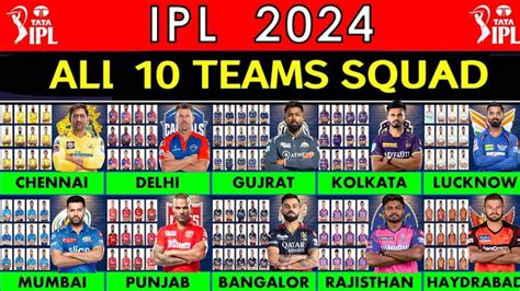 IPL 2024 - All Team Squad | All Teams Players list IPL 2024 | IPL 2024 Squad | IPL 2024 auction ...