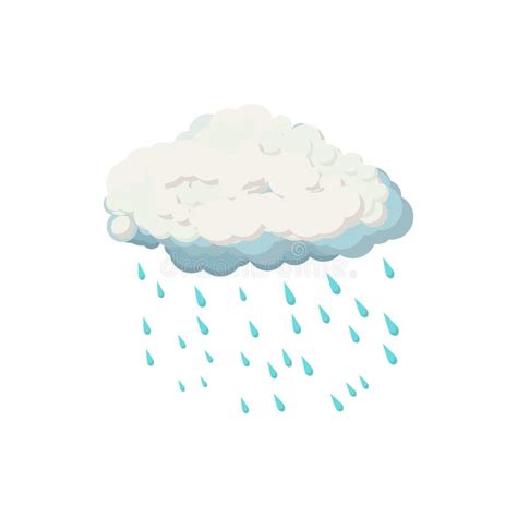 Cloud with Rain Drops Icon, Cartoon Style Stock Vector - Illustration ...