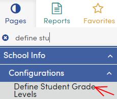 Define Student Grade Levels : Aeries Software