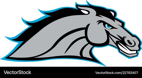 Bronco head sports logo mascot Royalty Free Vector Image