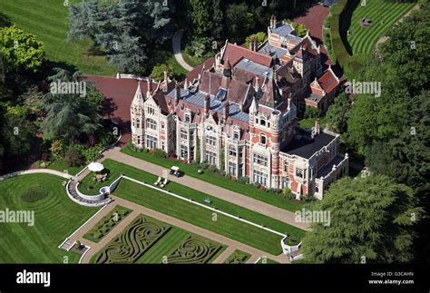 aerial view of Friar Park in Henley-on-Thames, once owned by George Harrison, Oxfordshire, UK ...