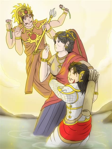 Surya and Kunti with Karna - Solar meeting by VachalenXEON on DeviantArt