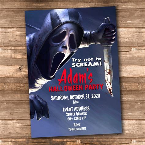 Scream Ghostface Party Invitation personalized Digital - Etsy | Scream, Digital printables ...