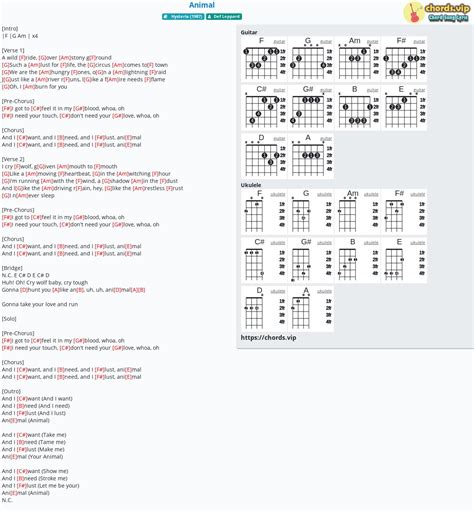 Chord: Animal - Def Leppard - tab, song lyric, sheet, guitar, ukulele ...