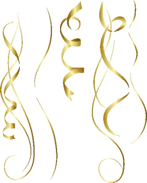 Streamers clipart golden, Streamers golden Transparent FREE for ...