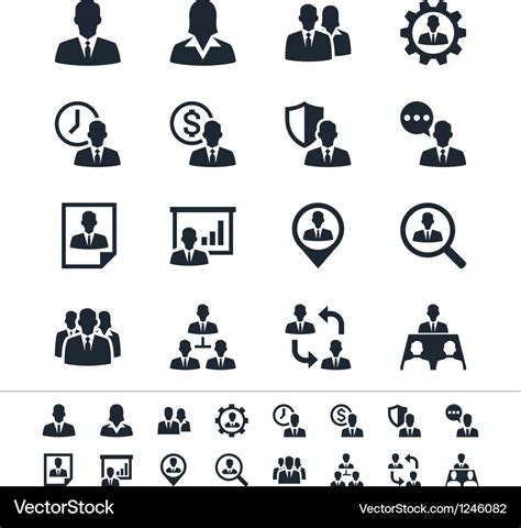 Human resource management icons Royalty Free Vector Image