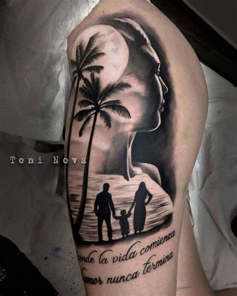 Family bond sleeve tattoo in black and white Great Tattoos, Beautiful ...