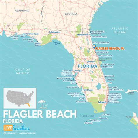 Map of Flagler Beach, Florida - Live Beaches