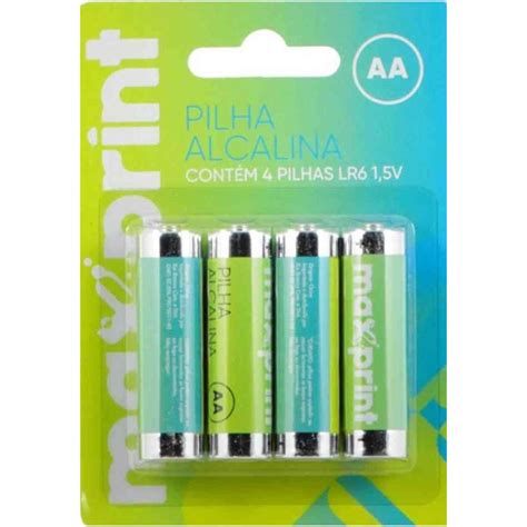 Pilha AA Alcalina Maxprint - Kit com 4 unidades - WebStore