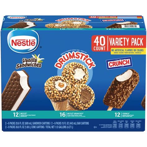 Nestle Ice Cream Variety Pack Vanilla Sandwiches And Crunch Bars (1.13 gal) - Instacart