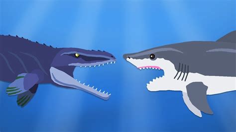 Mosasaurus vs Megalodon - Sea monster battle | DinoMania - YouTube