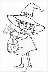witch potion Making Coloring Page Free PDF&ampPNG Printable sketch template
