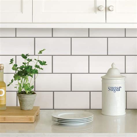 White Subway Peel Stick Backsplash Tiles-NH2363 - The Home Depot