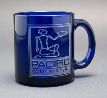 Resort & Souvenir Collection | Glass Coffee Mug (Pacific Etched Glass & Crystal)