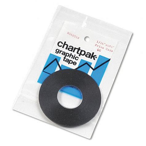 BG6201M, Chart Tape,1/16" x 648",Matte,Black - 43YM85|BG6201M - Grainger