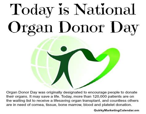 Today is National Organ Donor Day. Organ Donor Day was originally ...