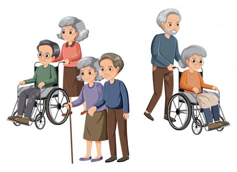 Premium Vector | Elderly people on white background