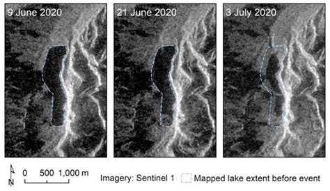 Sentinel-1 radar satellite images of Jinwuco and surroundings ...