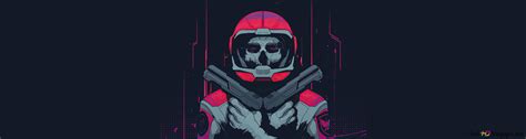 Skull astronaut illustration 4K wallpaper download