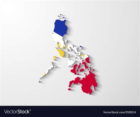 Philippines map with shadow effect presentation Vector Image