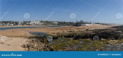 Panorama of Beach Oualidia Lagoon in Same Name Village in Atlantic ...